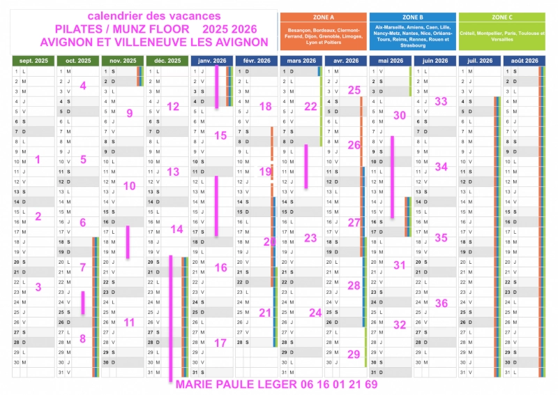 calendrier 2025-2026
